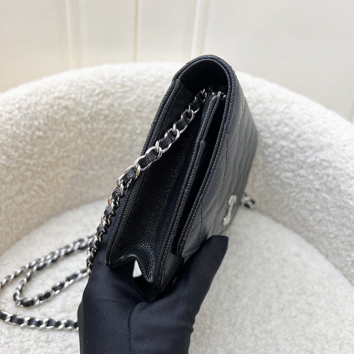 Chanel Wallet on Chain WOC in Black Caviar and SHW (Model: ) Bag