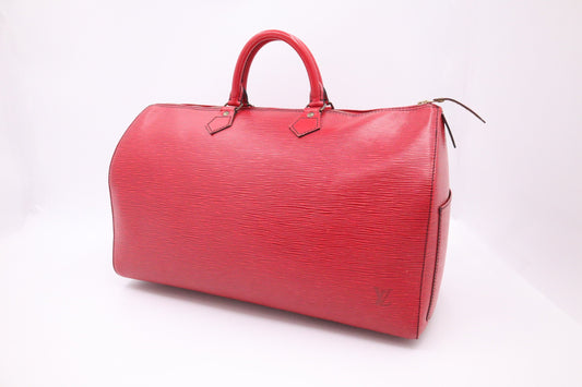 Louis Vuitton Speedy 40 Red Leather Epi Handbag