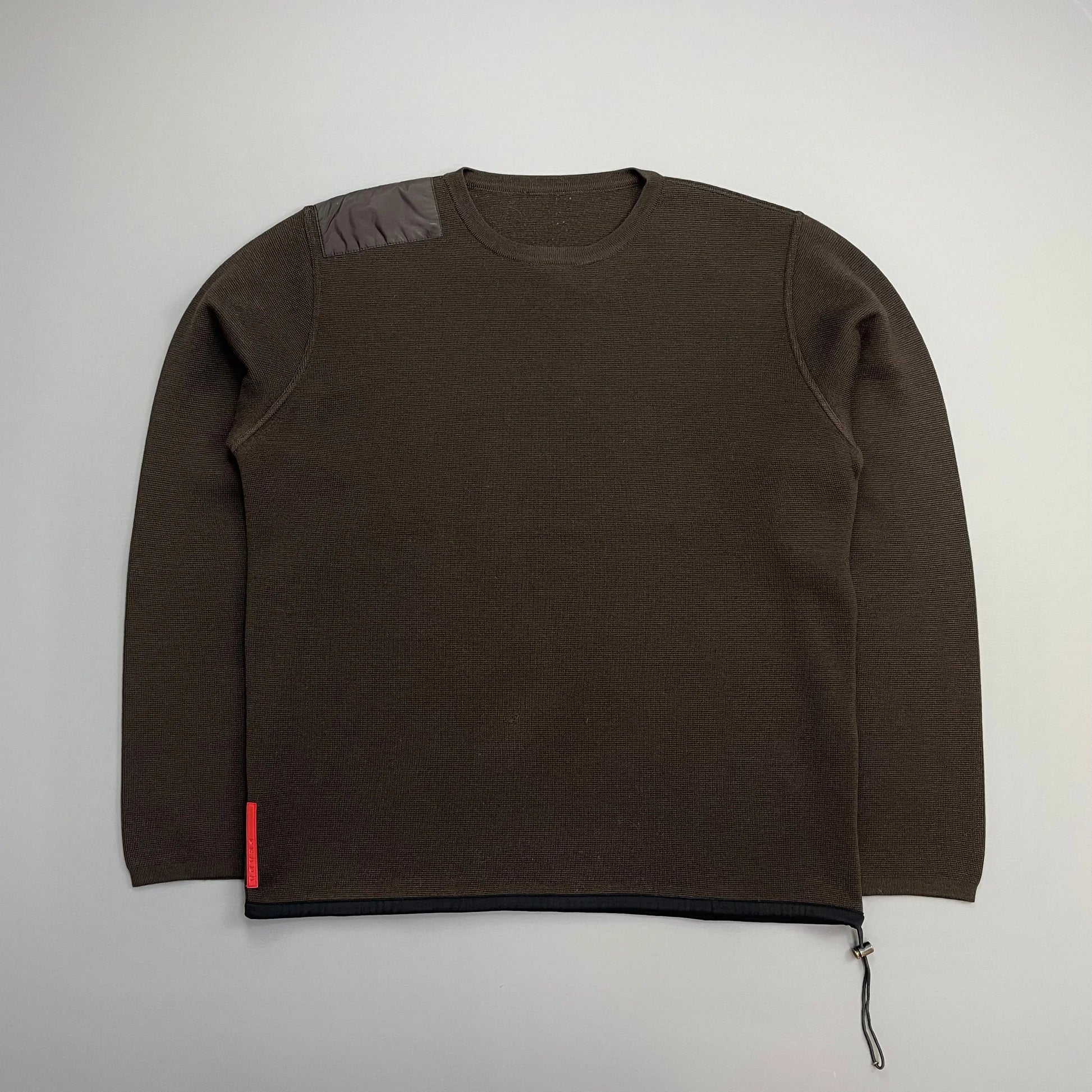 Prada Handbag Sport Khaki 00s Panel Technical Knit Crewneck Nylon