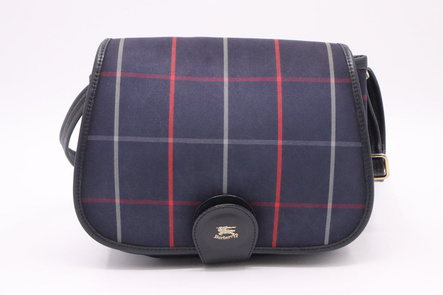 Burberry Crossbody In Nova Check Canvas Navy Crossbody Bag