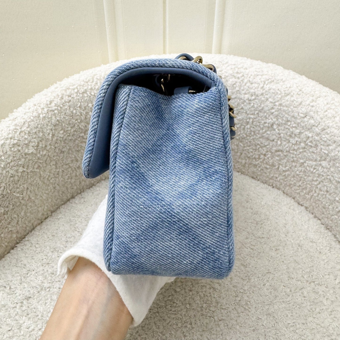 Chanel Classic Mini Rectangular Flap in Light Blue Shadow Denim and LGHW (Model: ) Accessory