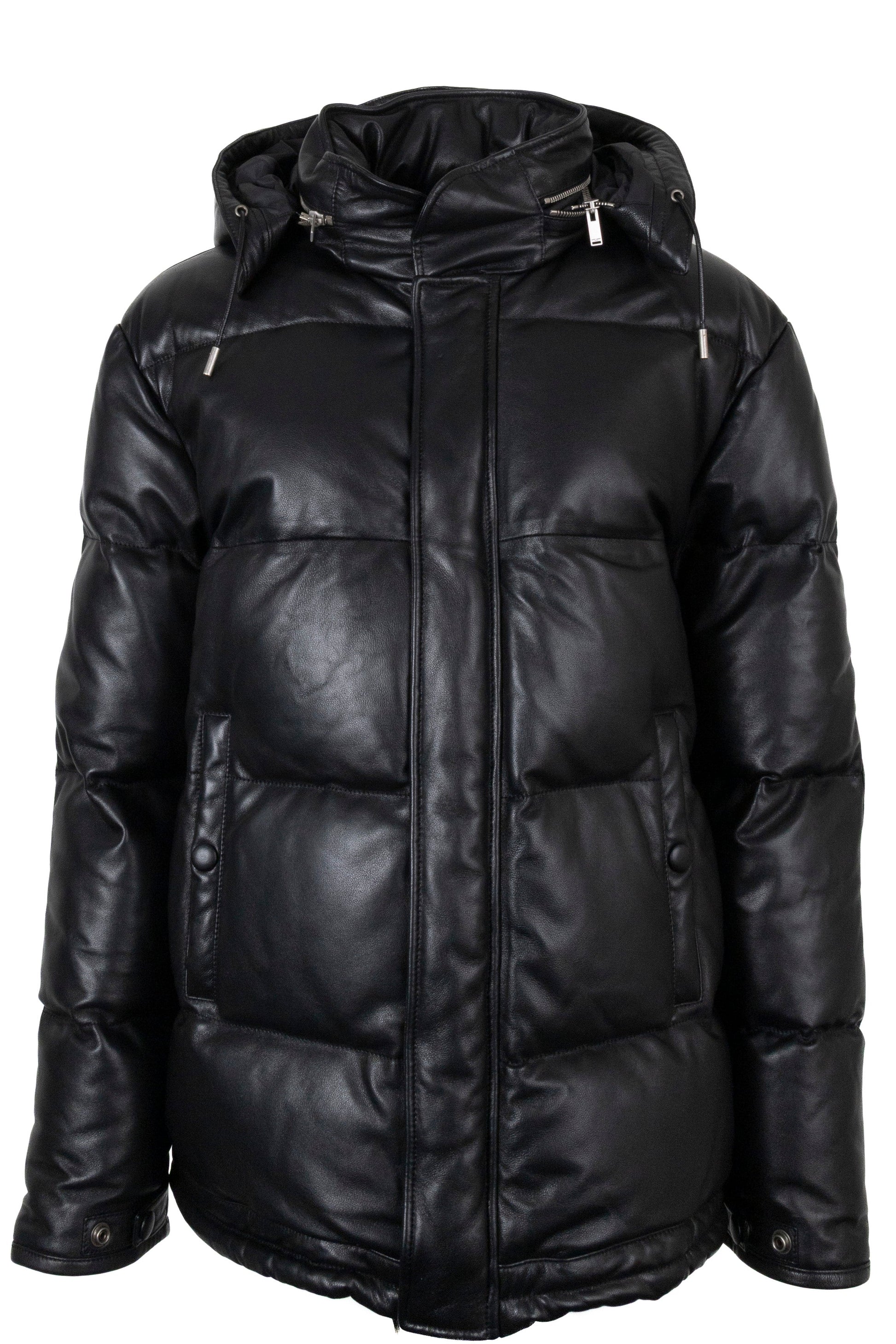 YSL Saint Laurent Hooded Jacket Leather Black Handbag