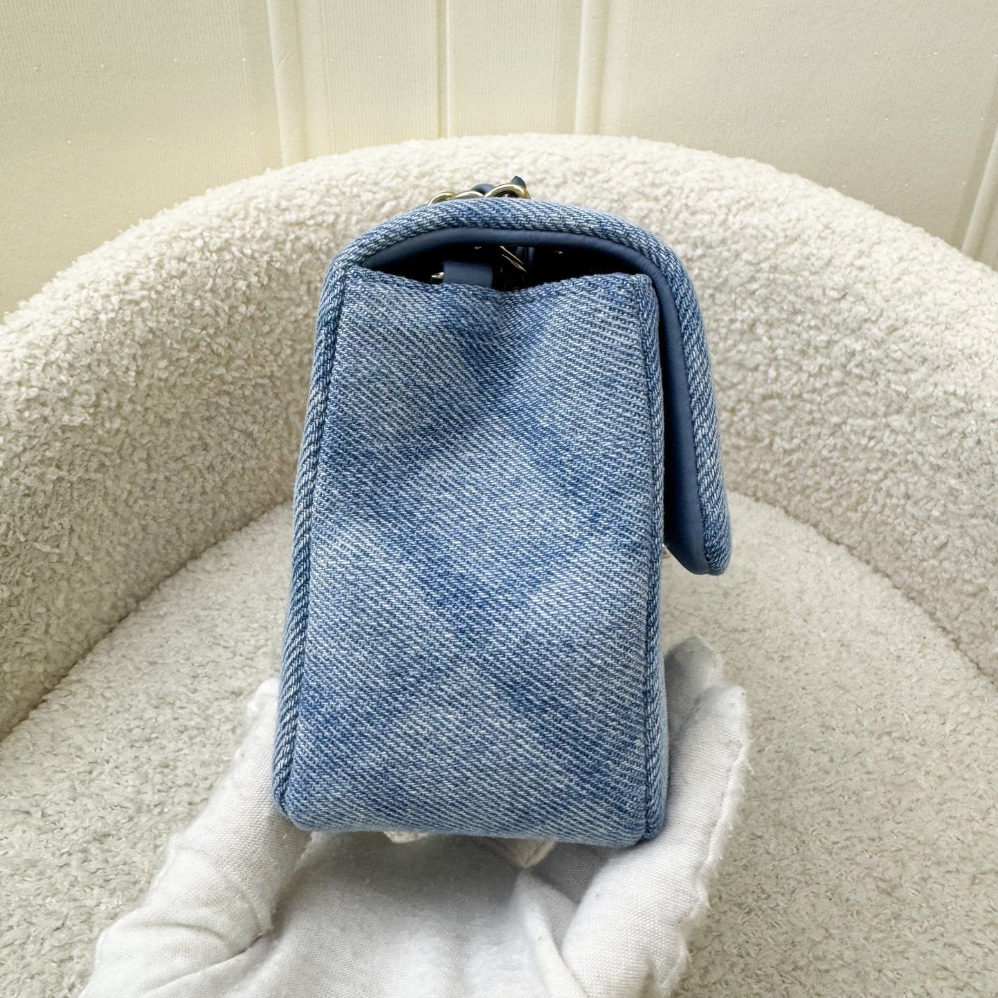 Chanel Classic Mini Rectangular Flap in Light Blue Shadow Denim and LGHW (Model: ) Accessory