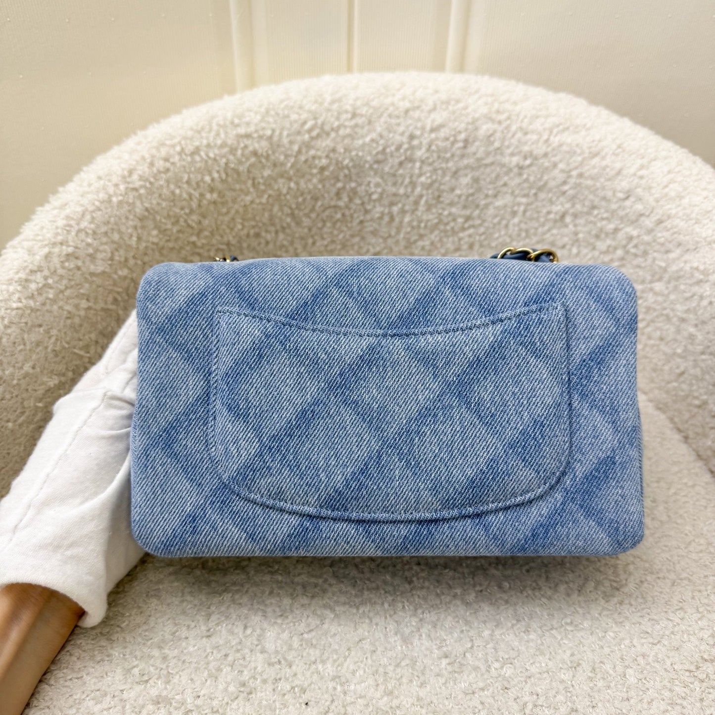 Chanel Classic Mini Rectangular Flap in Light Blue Shadow Denim and LGHW (Model: ) Accessory