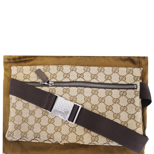 Gucci Waist Bum Bag Monogram Brown Crossbody Bag
