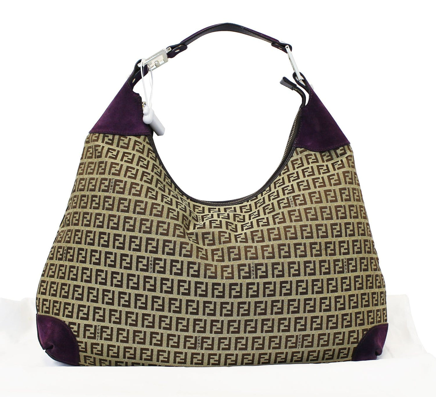 Fendi Forever Hobo Bag Canvas Monogram Beige