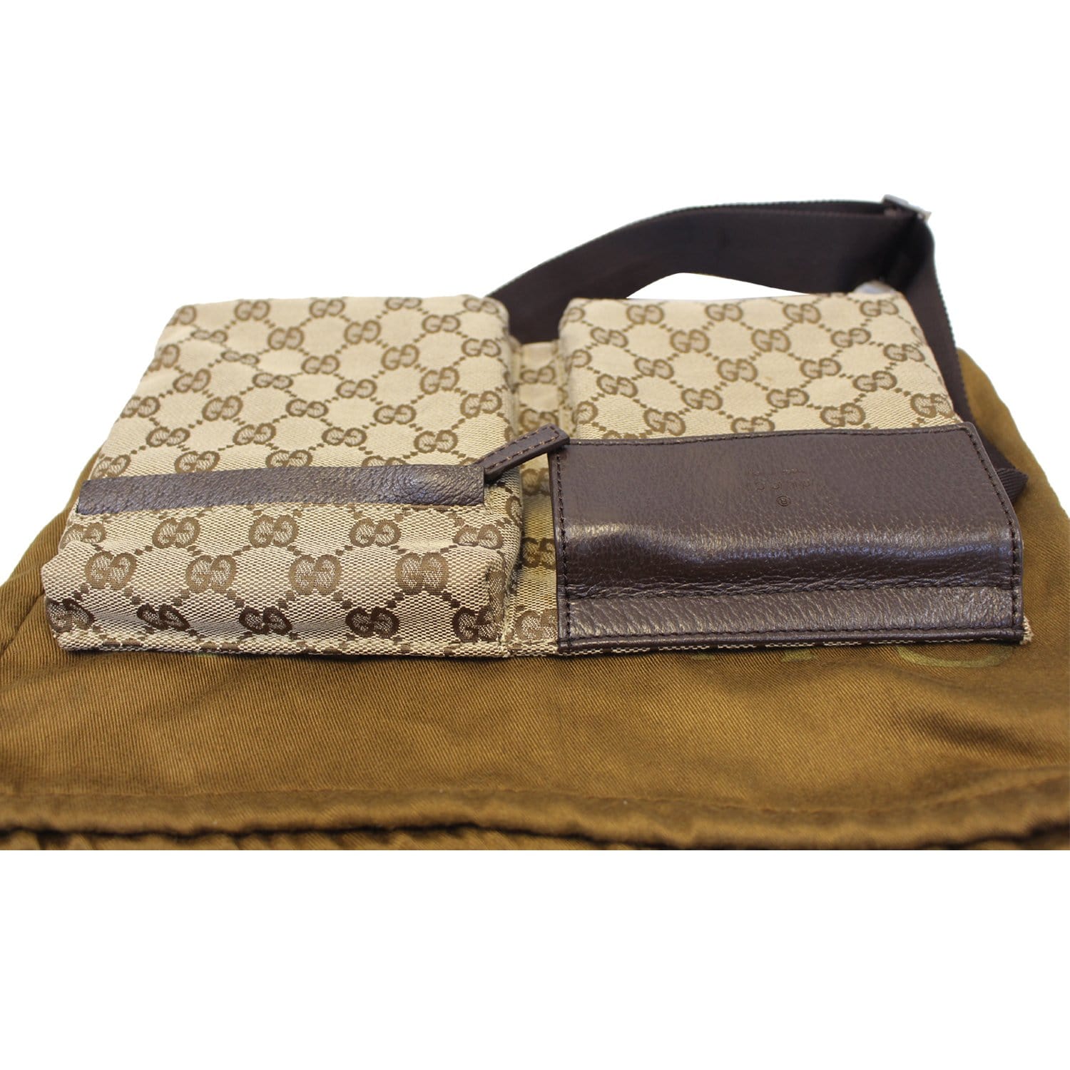Gucci Waist Bum Bag Monogram Brown Crossbody Bag