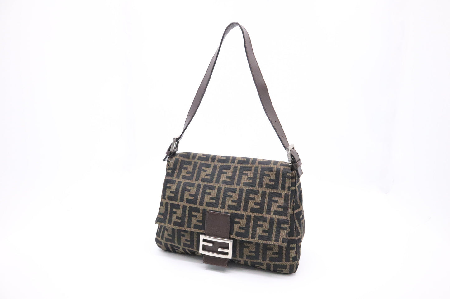 Fendi Mama Baguette In Zucca Handbag Canvas Shoulder Bag In Zucca Canvas