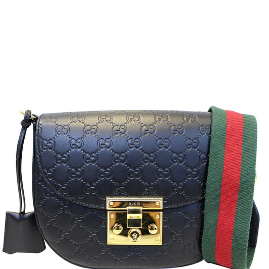 Gucci Padlock ssima Signature Shoulder Bag Leather Crossbody Bag