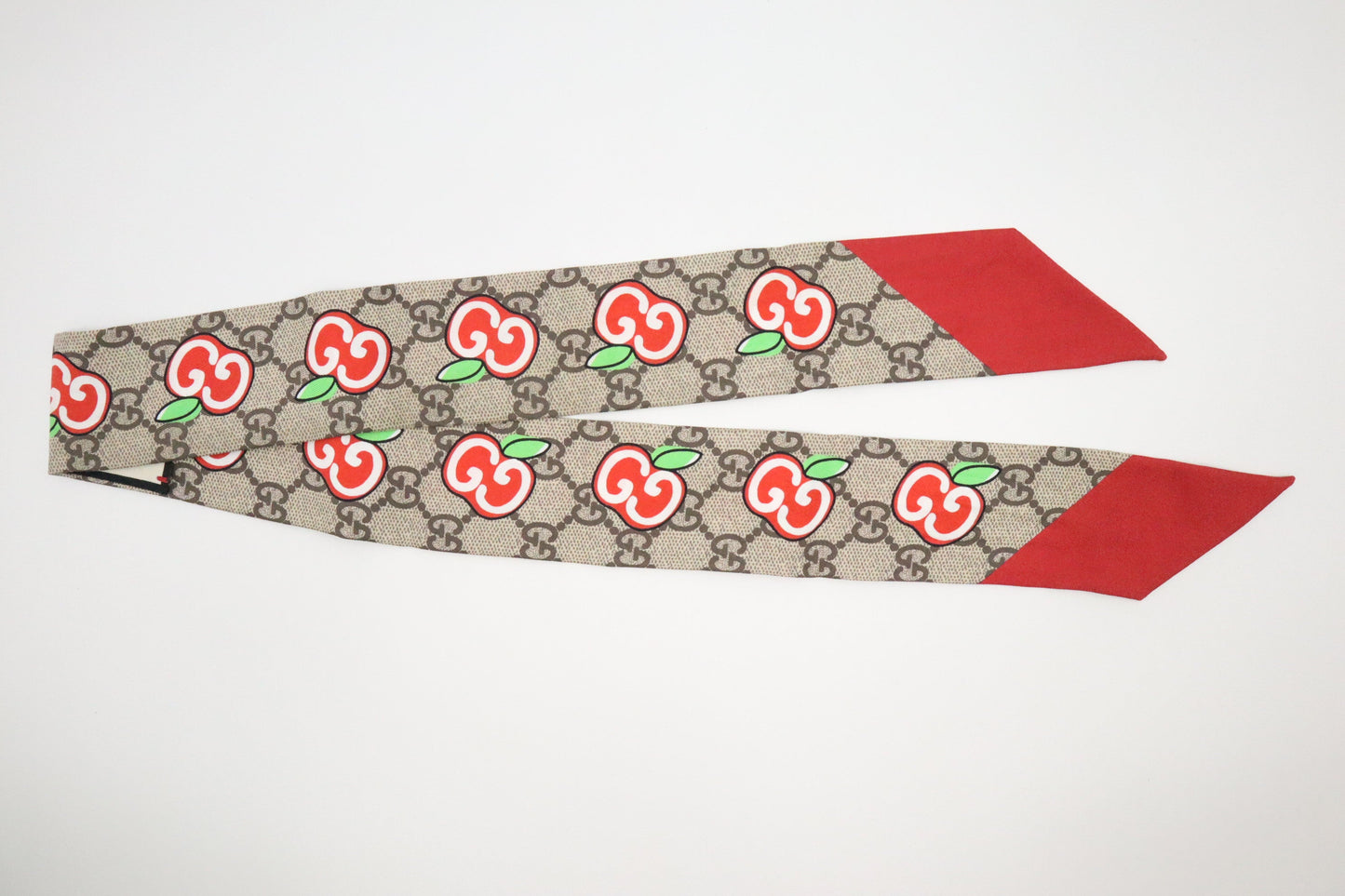 Gucci Twilly GG Supreme Apples Silk Scarf
