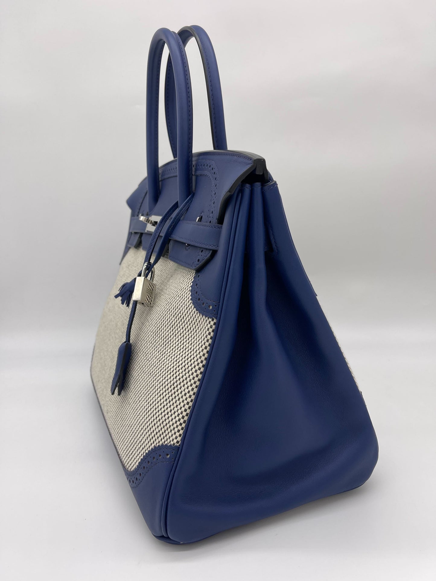 Gucci Hermes Birkin Bleu De Prusse Palladium Hardware Handbag Canvas Travel Bag