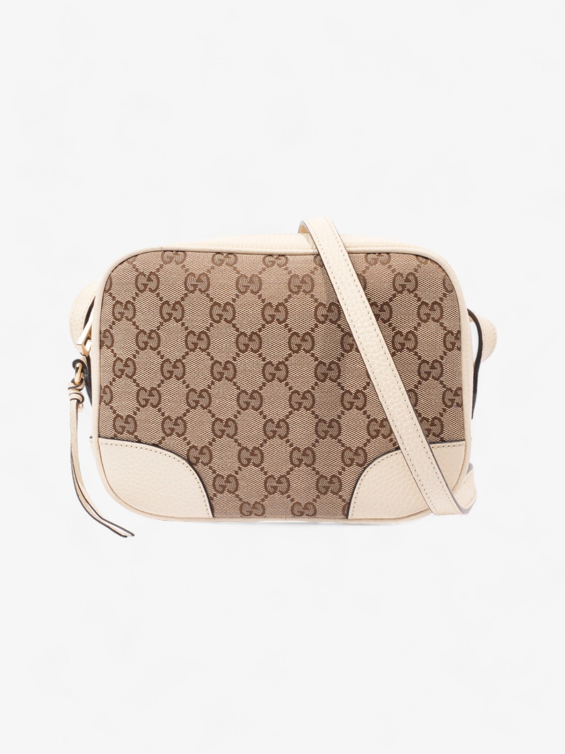Gucci Bree And Ebony Supreme Crossbody Bag Canvas Beige Cream Canvas