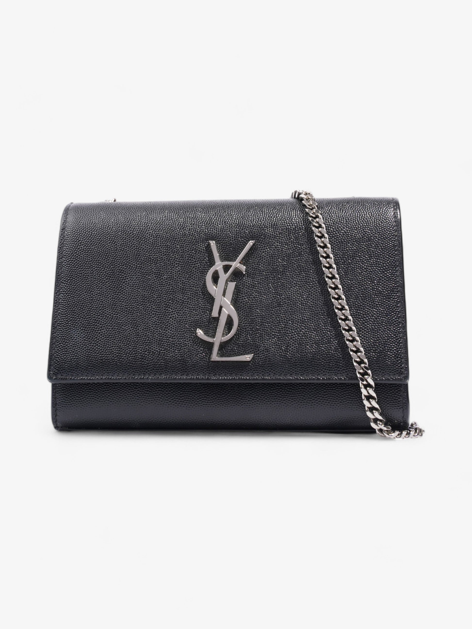 YSL Saint Laurent Kate Grained Crossbody Bag Leather Black Small Grained Leather Small