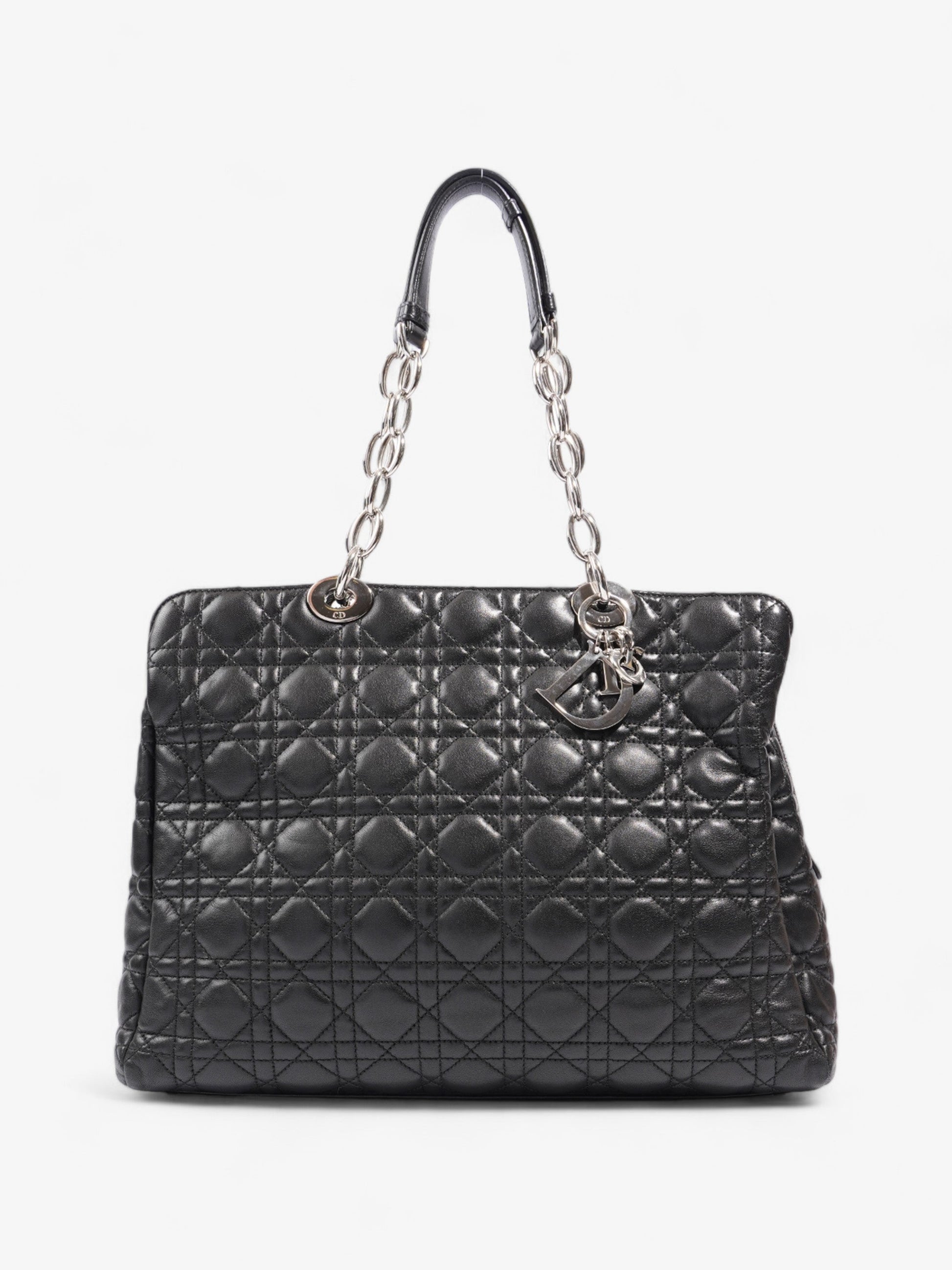 Dior Christian Tote Leather Lambskin Quilted Shoulder Bag