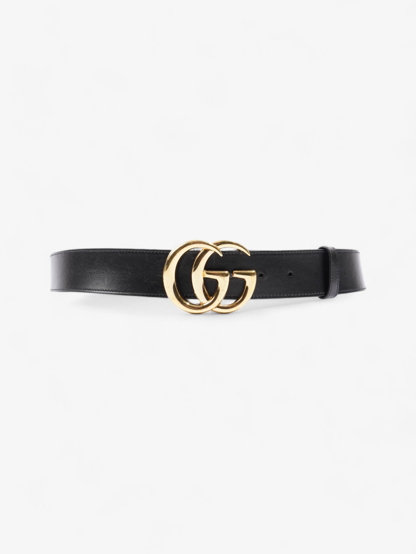 Gucci Marmont Re Edition Wide Belt Handbag Leather Black Accessory 110Cm 44