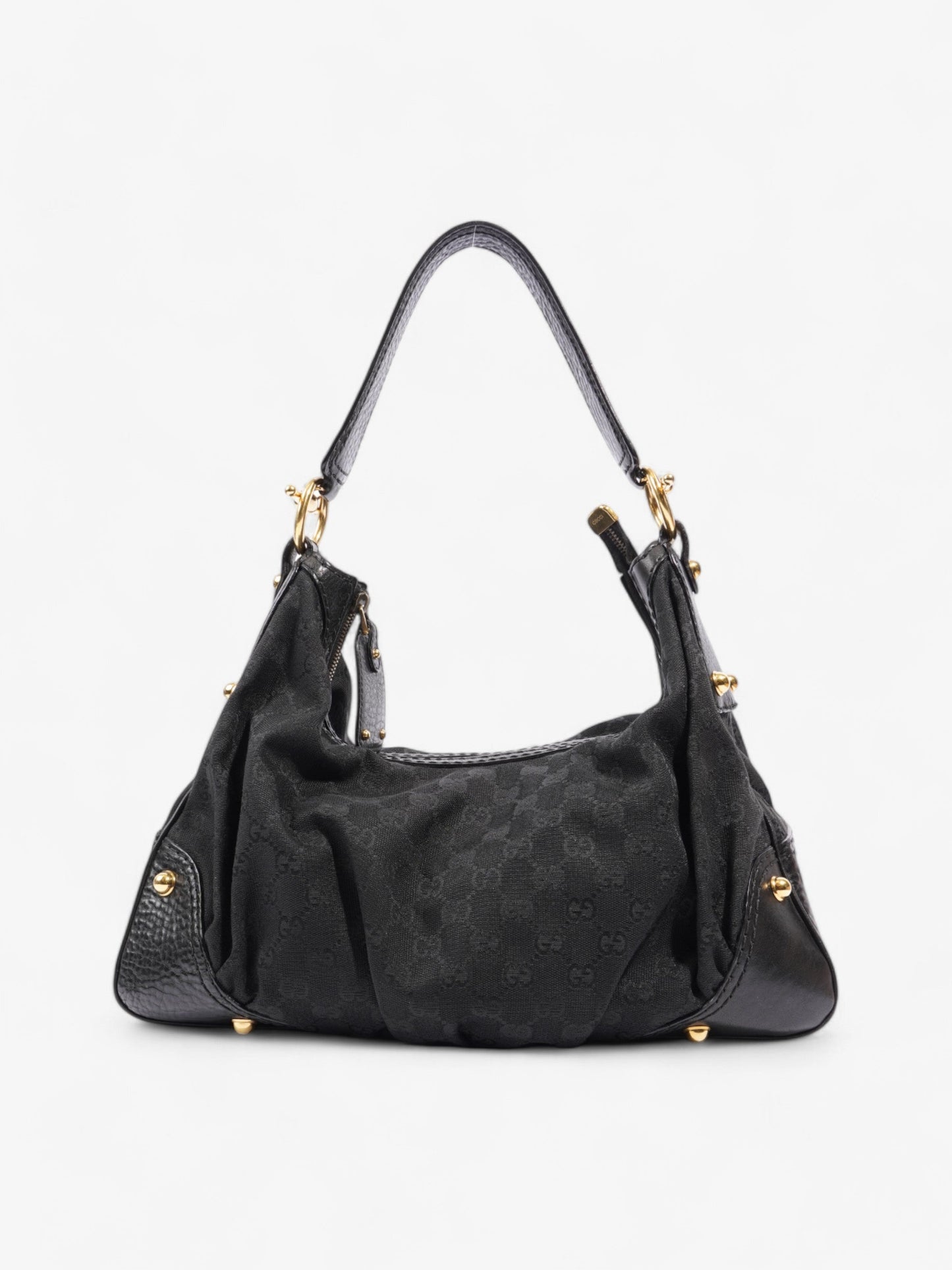 Gucci Jockey Hobo Supreme Canvas Black Shoulder Bag