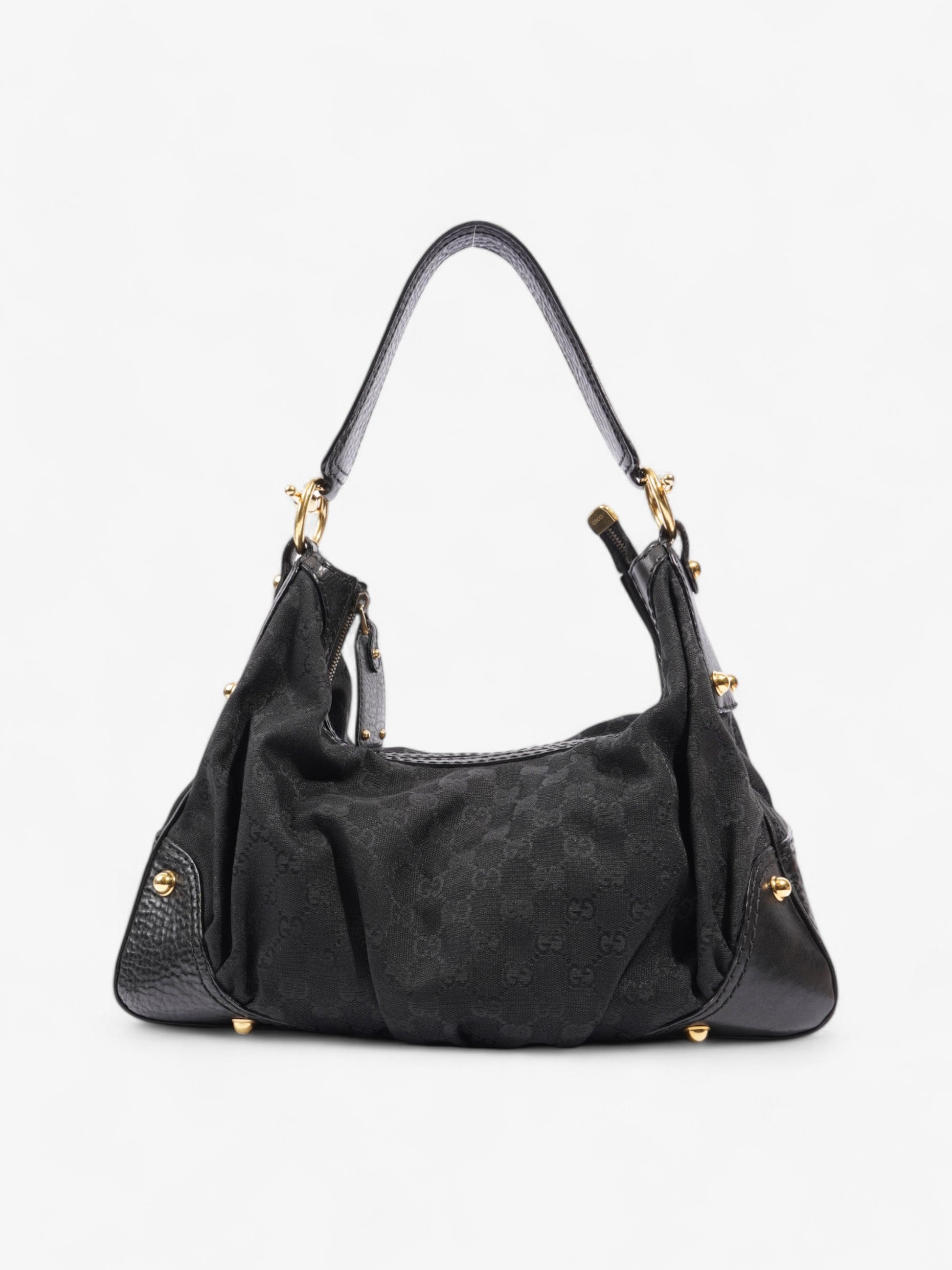 Gucci Jockey Hobo Supreme Canvas Black Shoulder Bag