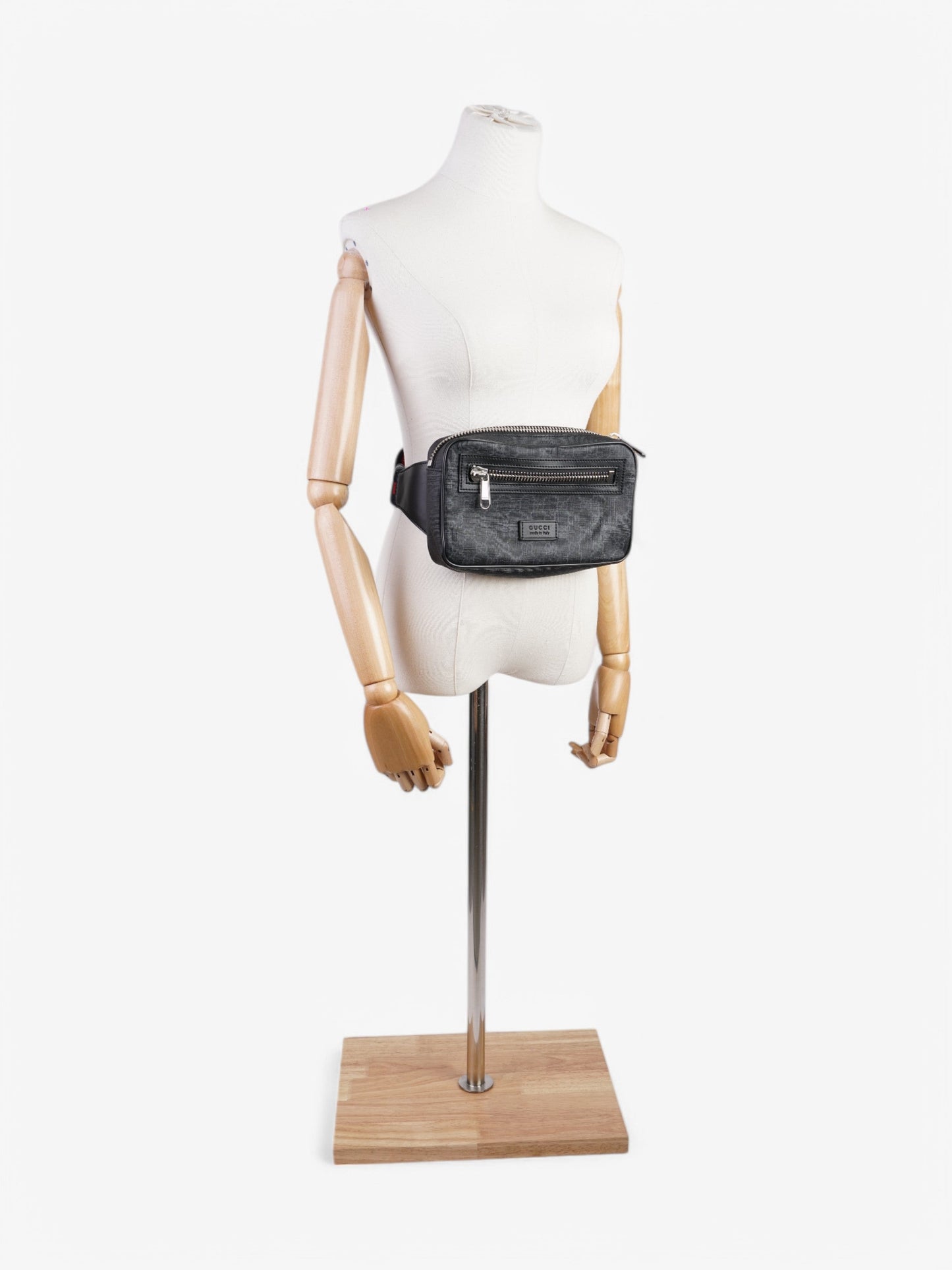 Gucci Bum Bag Supreme Coated Canvas Black Travel Bag