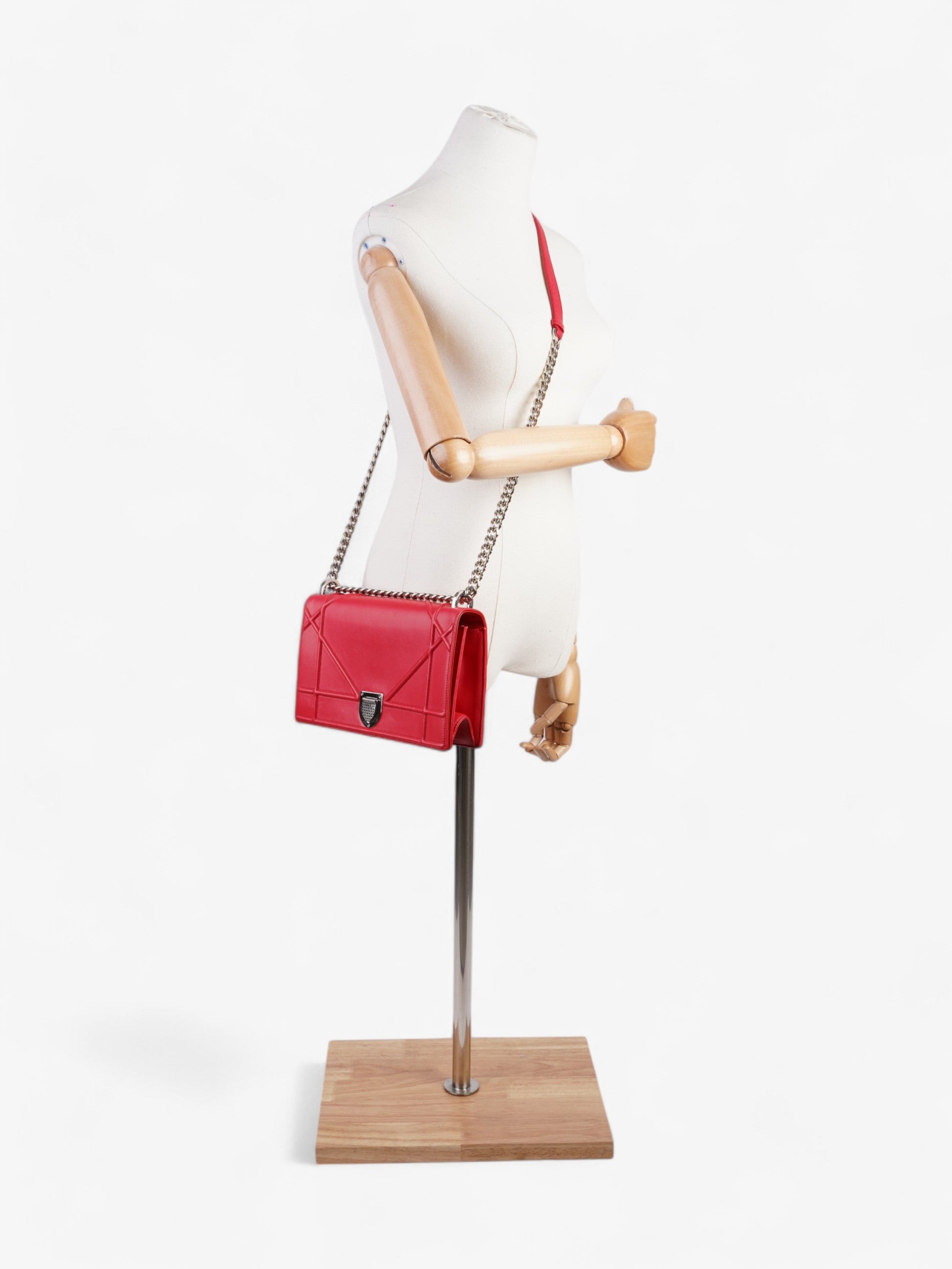 Dior Christian ama Calfskin Crossbody Bag Leather Red Medium