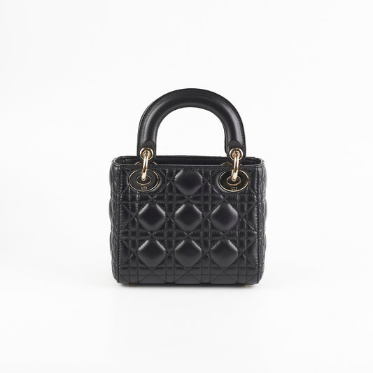 Dior Lady Crossbody Bag Lambskin Black Mini