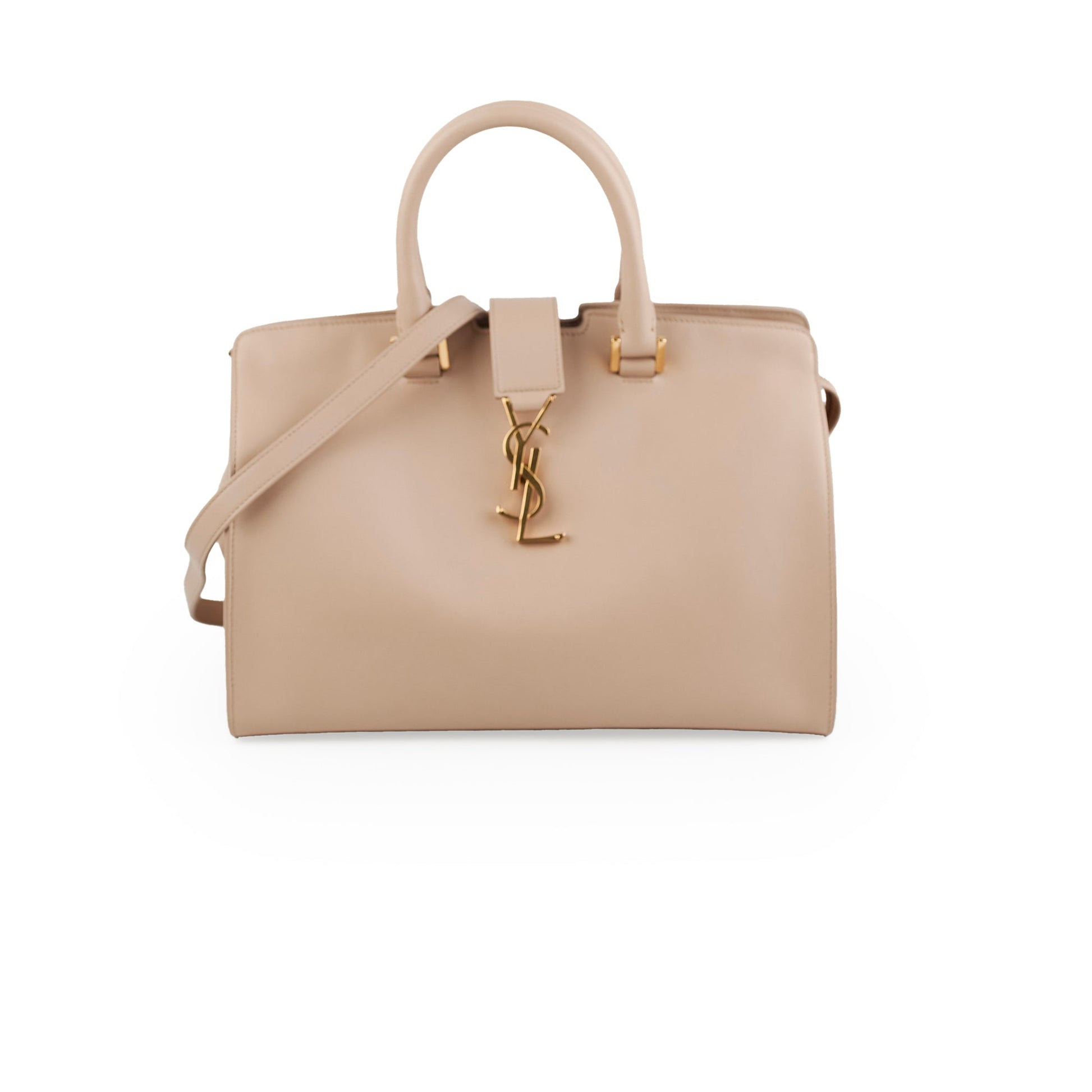 YSL Saint Laurent Cabas Shoulder Bag Beige Small
