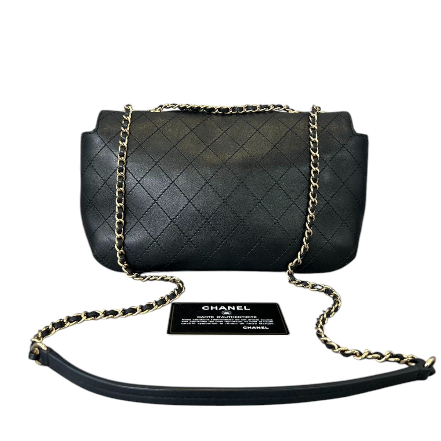 Chanel CC Stitched Case Calfskin GHW Handbag Leather Black Shoulder Bag
