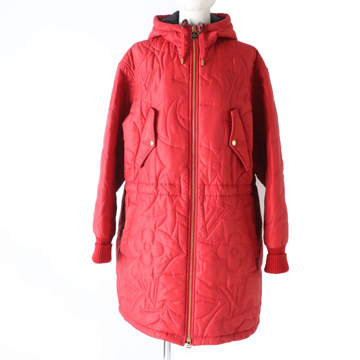 Louis Vuitton Hoodie Filling 100 polyester Rib Leather Nylon Wool Red Apparel
