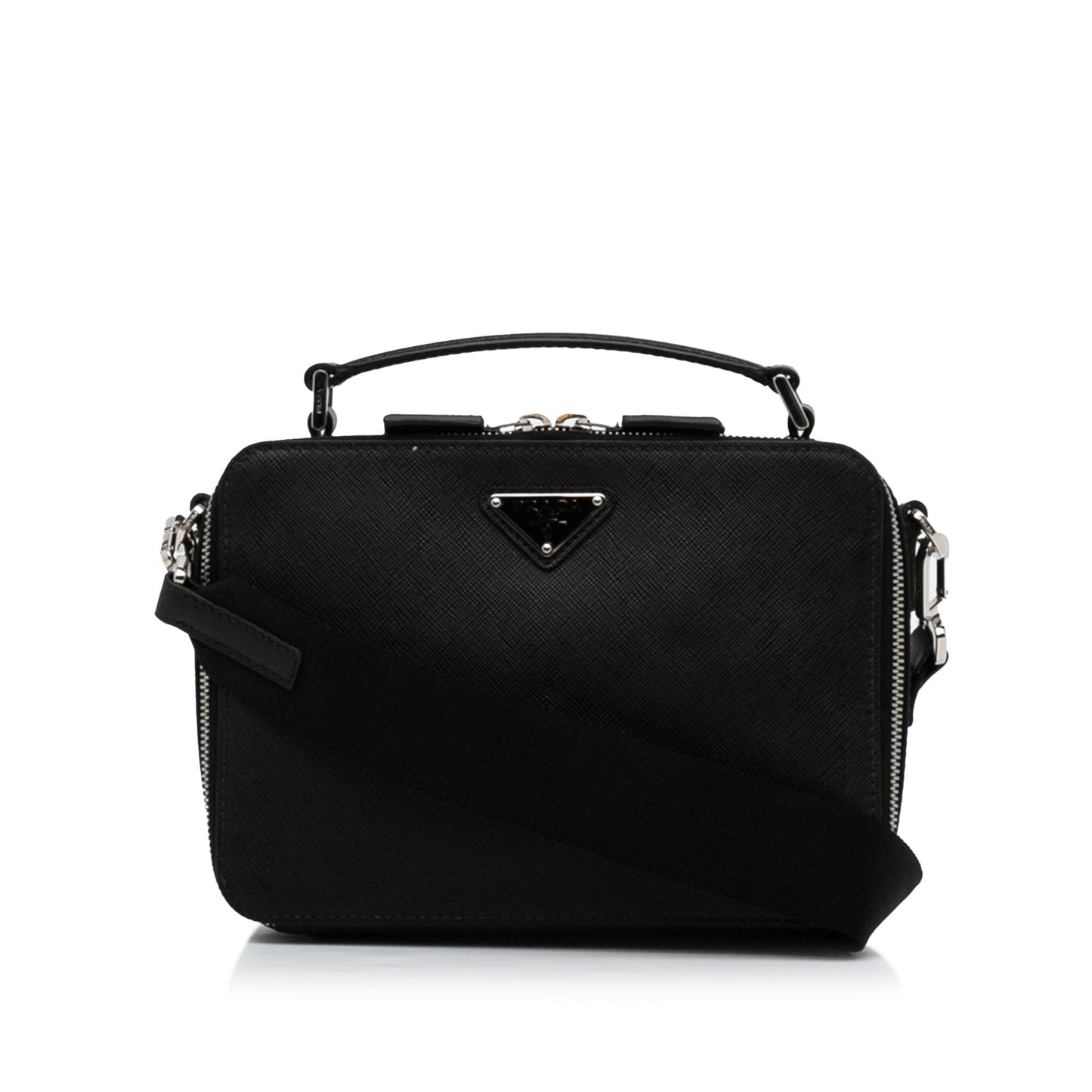Prada Brique Luxury Handbag Saffiano Black Crossbody Bag