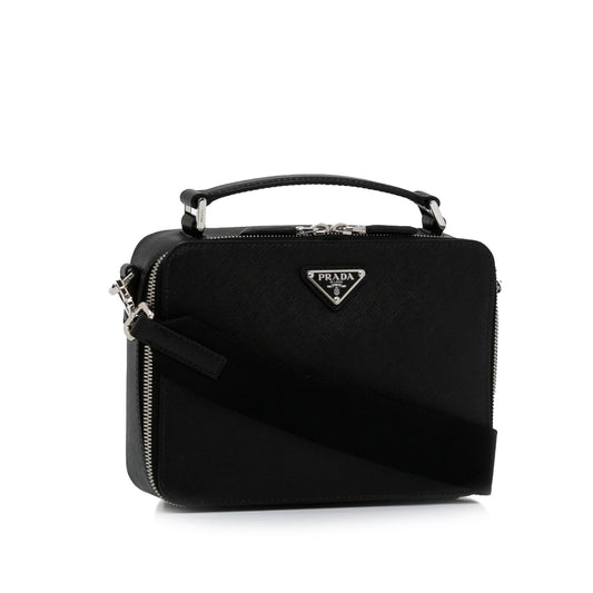 Prada Brique Luxury Handbag Saffiano Black Crossbody Bag