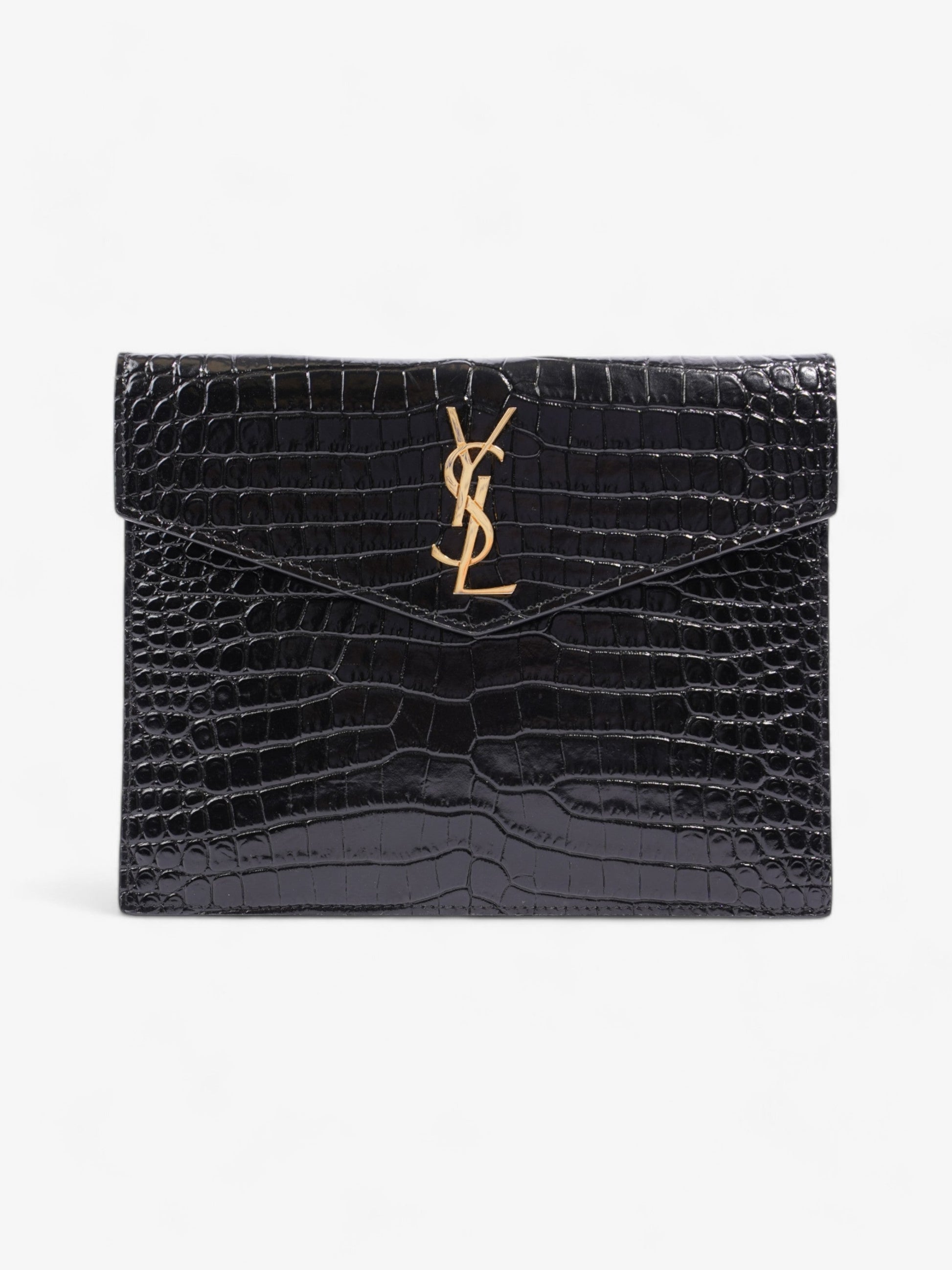 YSL Saint Laurent Uptown Clutch Leather Black Small Clutch Bag