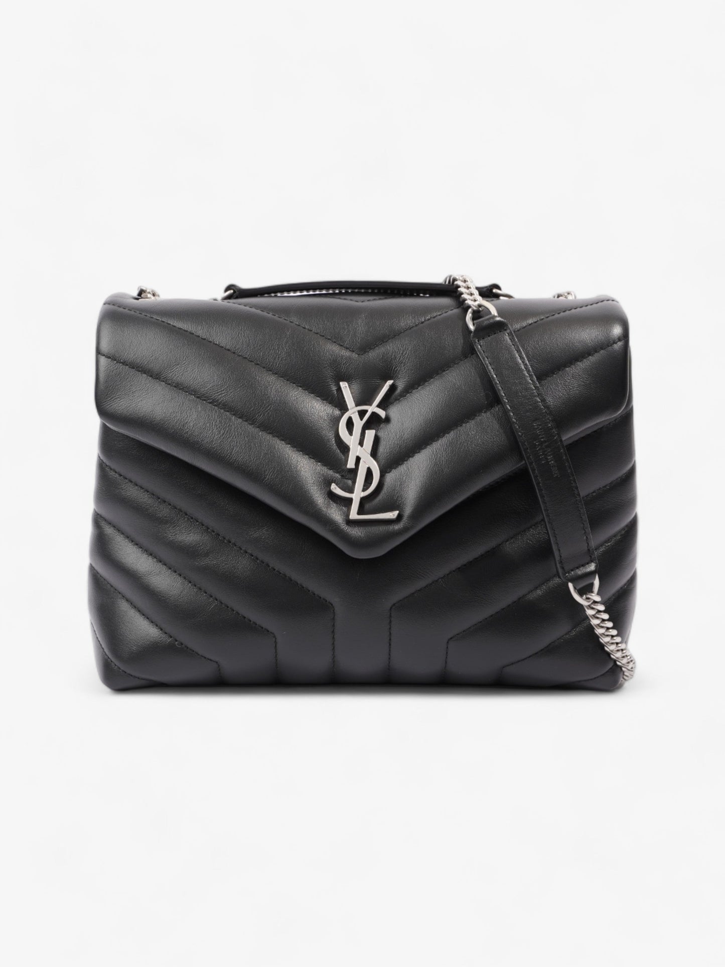 YSL Saint Laurent Loulou Shoulder Bag Leather Black Small