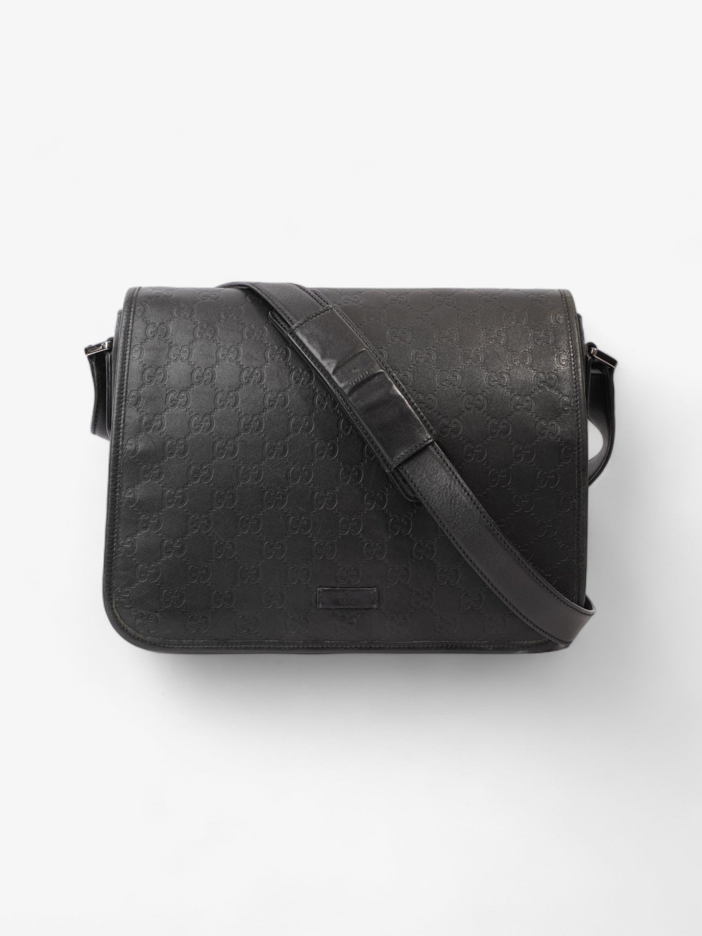 Gucci Messenger Leather Black Travel Bag