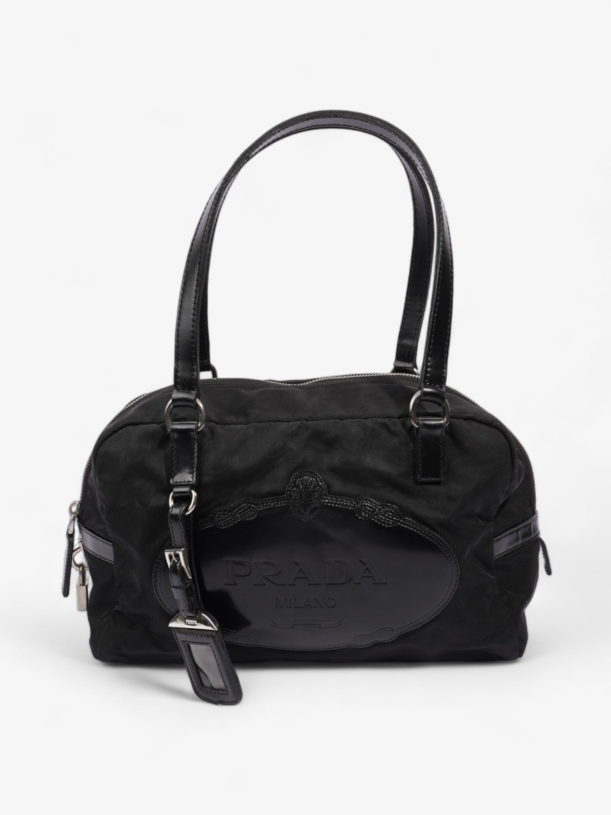 Prada Canapa Shoulder Bag Nylon Black Logo