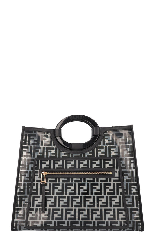Fendi Tote Bag Runway Zucca Print PVC Black Medium