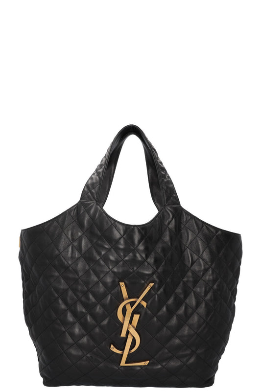 YSL Saint Laurent Tote Bag Icare Quilted Black Maxi