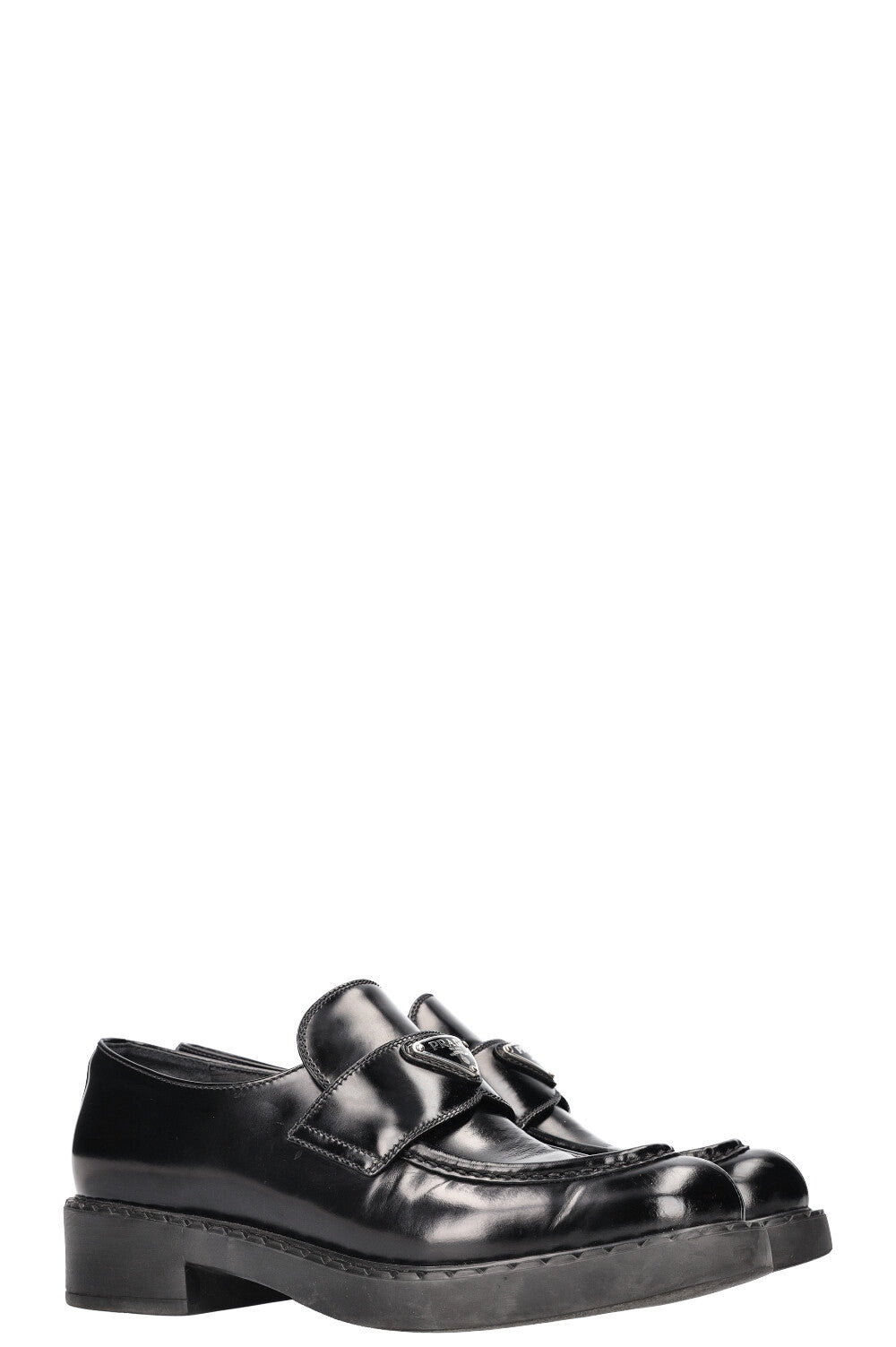 Prada Loafers Black Logo Shoes