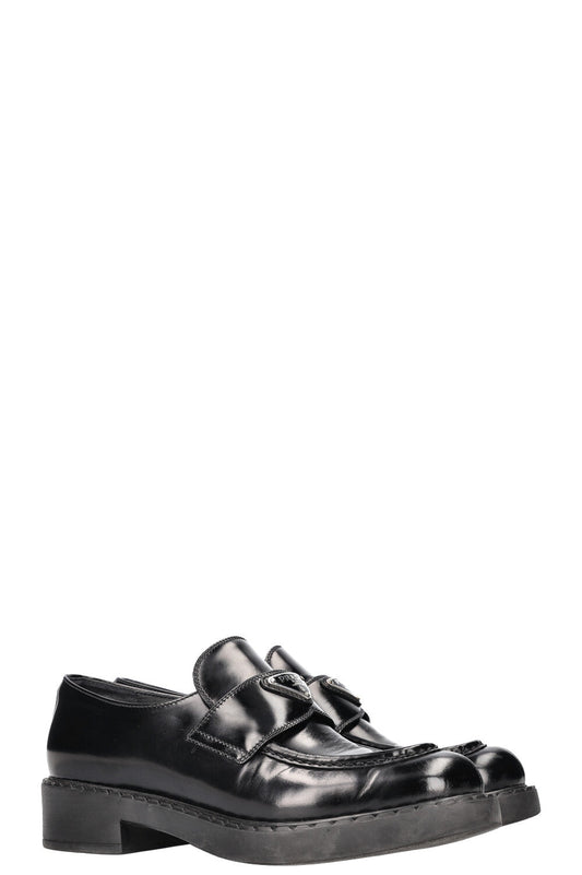 Prada Loafers Black Logo Shoes