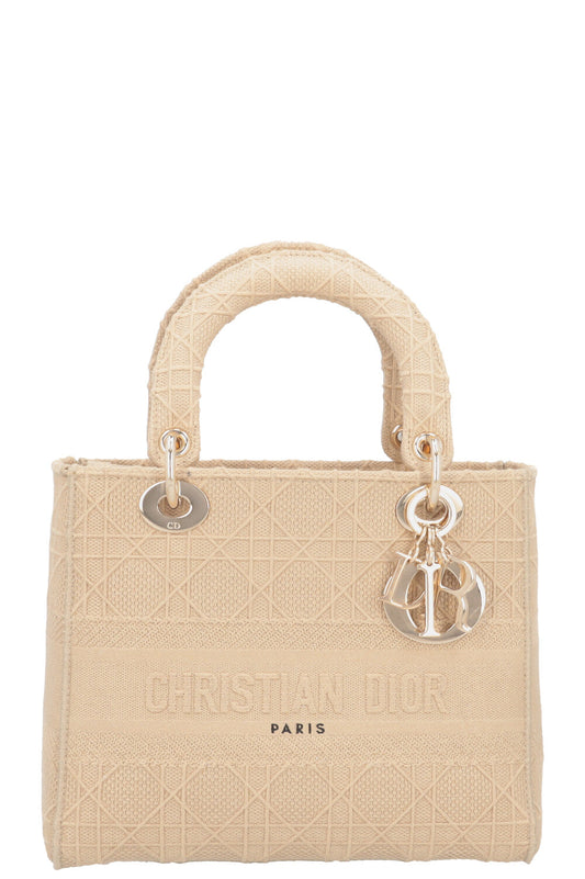Dior Crossbody Bag Lady D-Lite Cannage Sand 2 Canvas