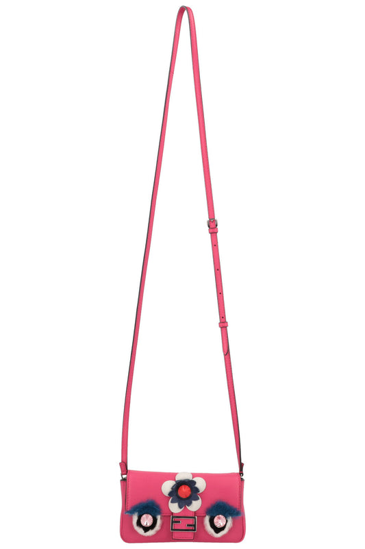 Fendi Crossbody Bag Monster Baguette Pink Micro Shoulder Bag