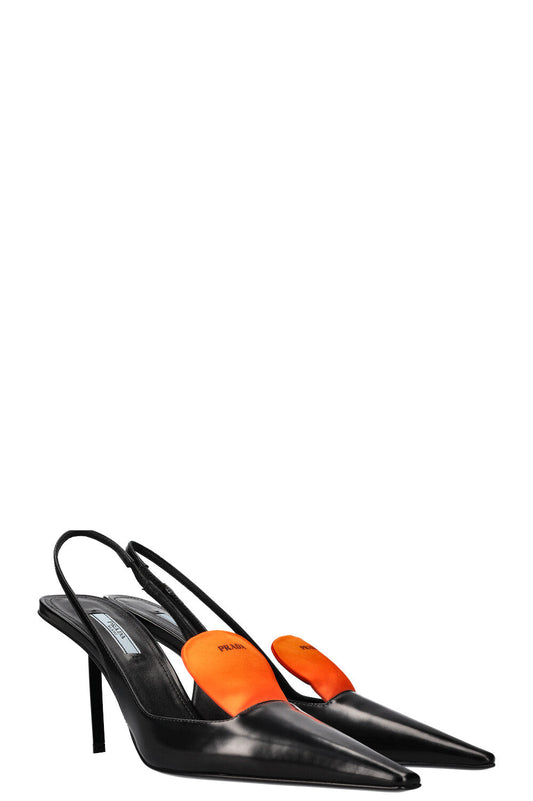Prada Sling Bag Slingback Heels Tongue Logo Shoes