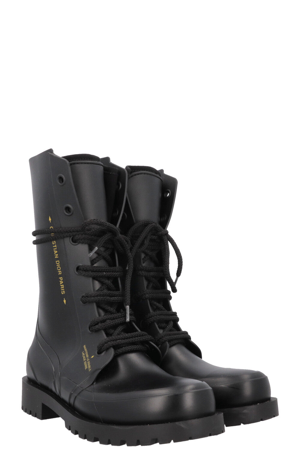 Dior Handbag Camp Combat Boots PVC Black Shoes Boots Black Pvc