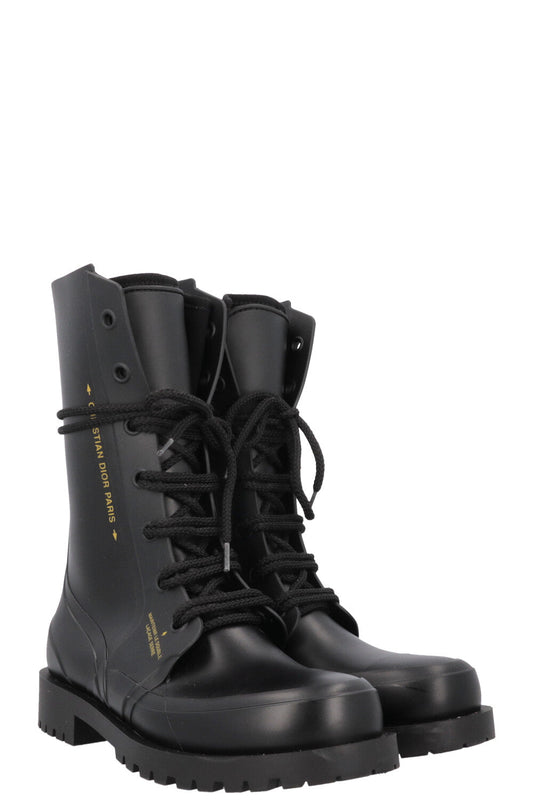 Dior Handbag Camp Combat Boots PVC Black Shoes Boots Black Pvc