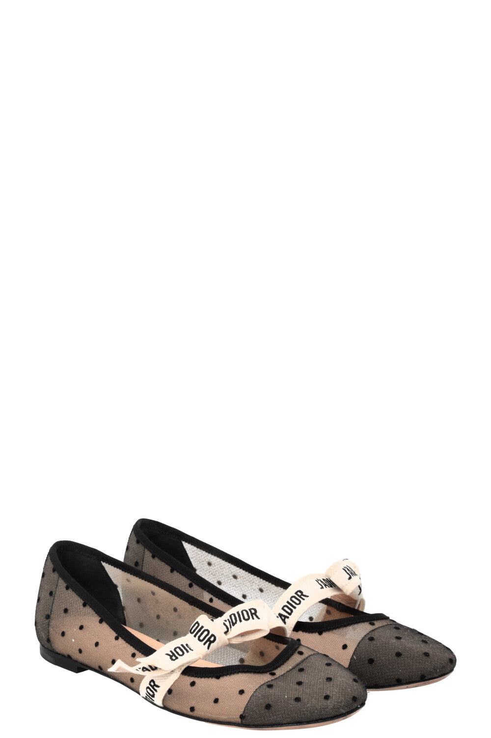 Dior Handbag J´A Polka Dot Ballet Flats Black Shoes