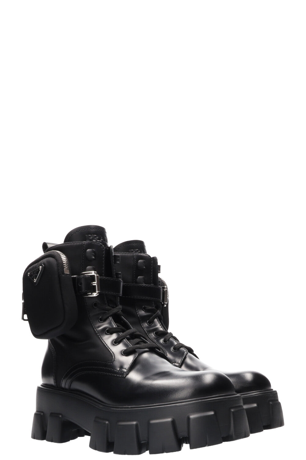 Prada Monolith Re- Boots Nylon Black Shoes