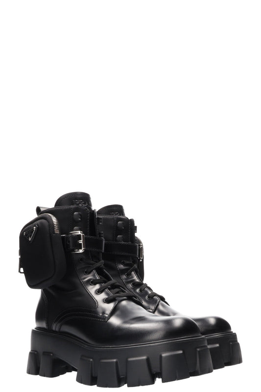 Prada Monolith Re- Boots Nylon Black Shoes