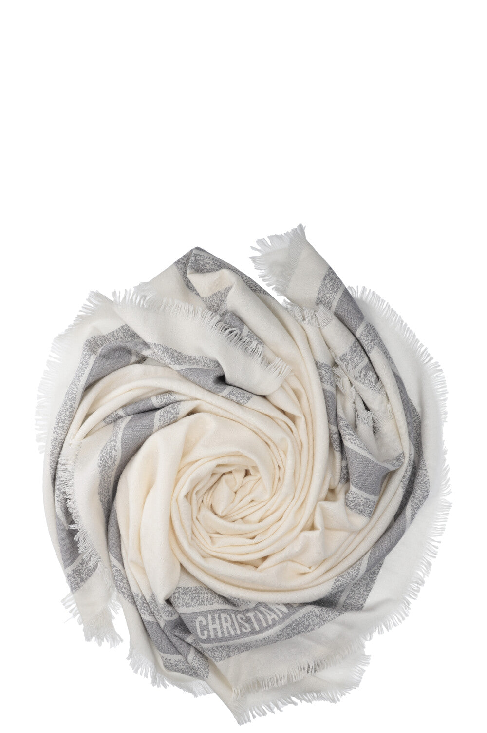 Dior Cashmere Scarf Ivory Logo