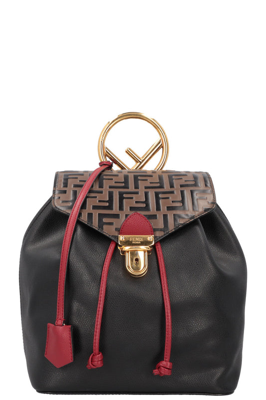Fendi Backpack Zucca Print Leather Black