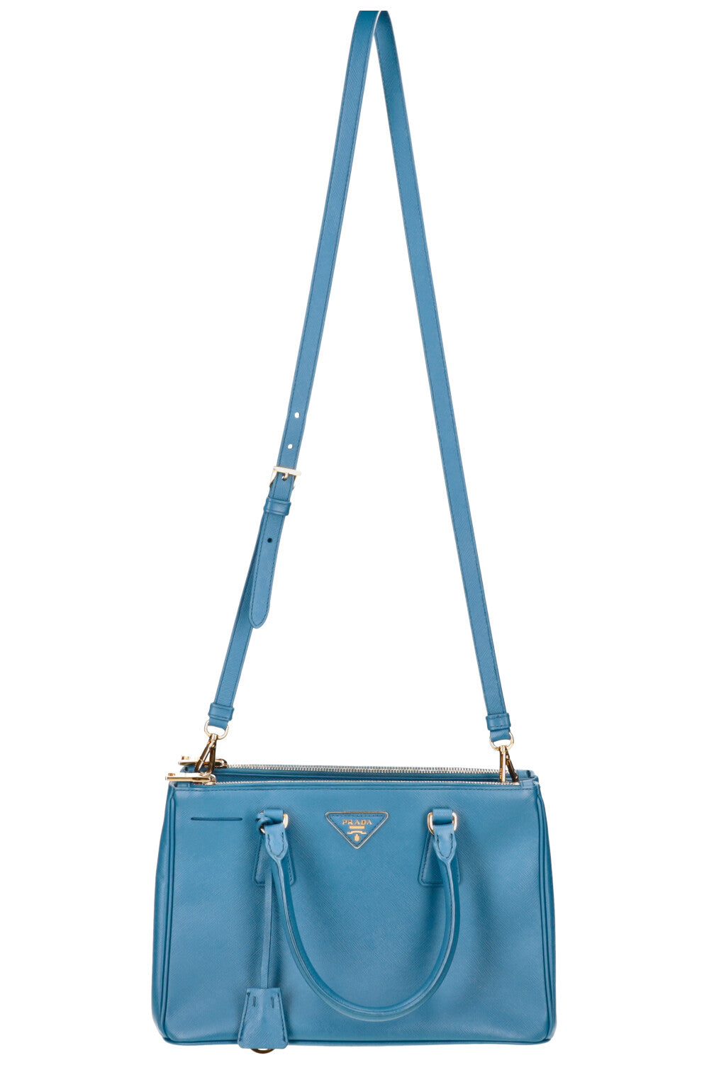 Prada Galleria Bag Saffiano Blue Large Handbag