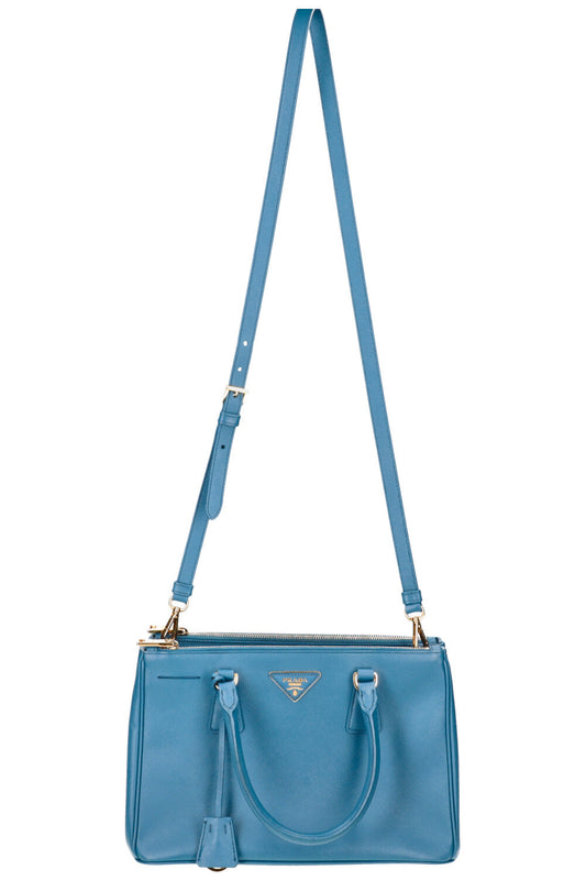 Prada Galleria Bag Saffiano Blue Large Handbag