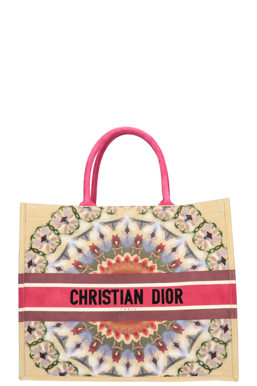 Dior Tote Bag Kaleiscopic Book Tote Suede Beige Large